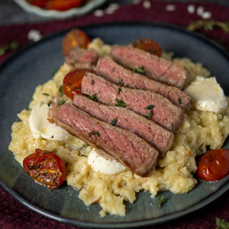 Risotto mit Steakstreifen