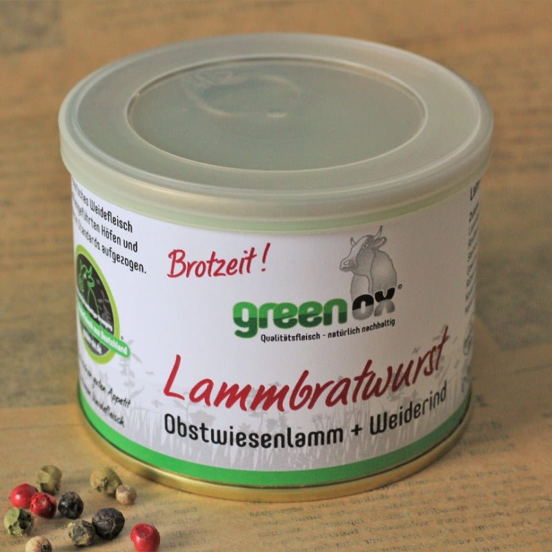 Lammbratwurst in der Dose - GreenOx - Feinstes Weidefleisch aus Deutschland